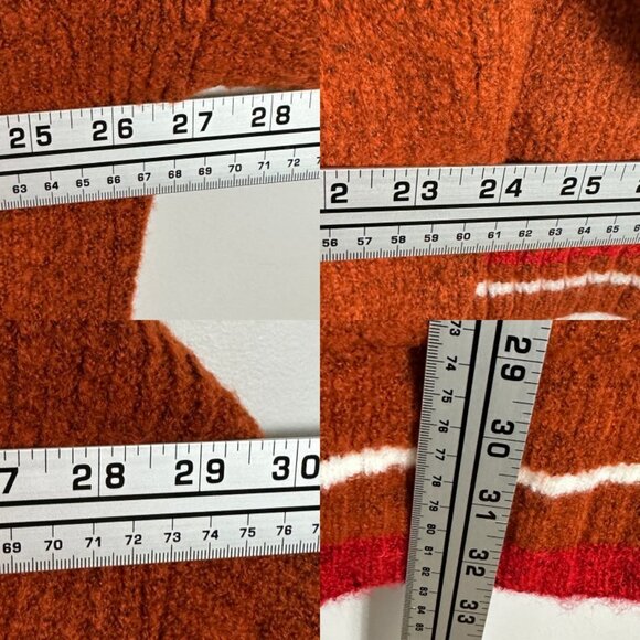 NEW Nordstrom 2022 Varsity Cardigan Rust Brown Oversized Chunky Knit Size Large - Picture 12 of 14